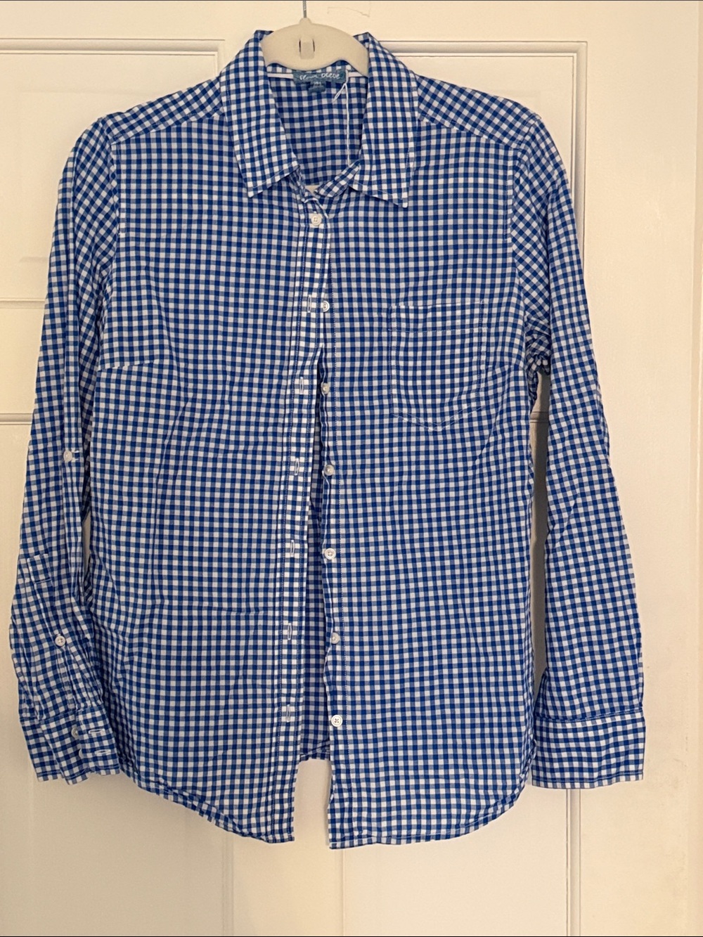 Women’s Blue Gingham Button-Down Shirt